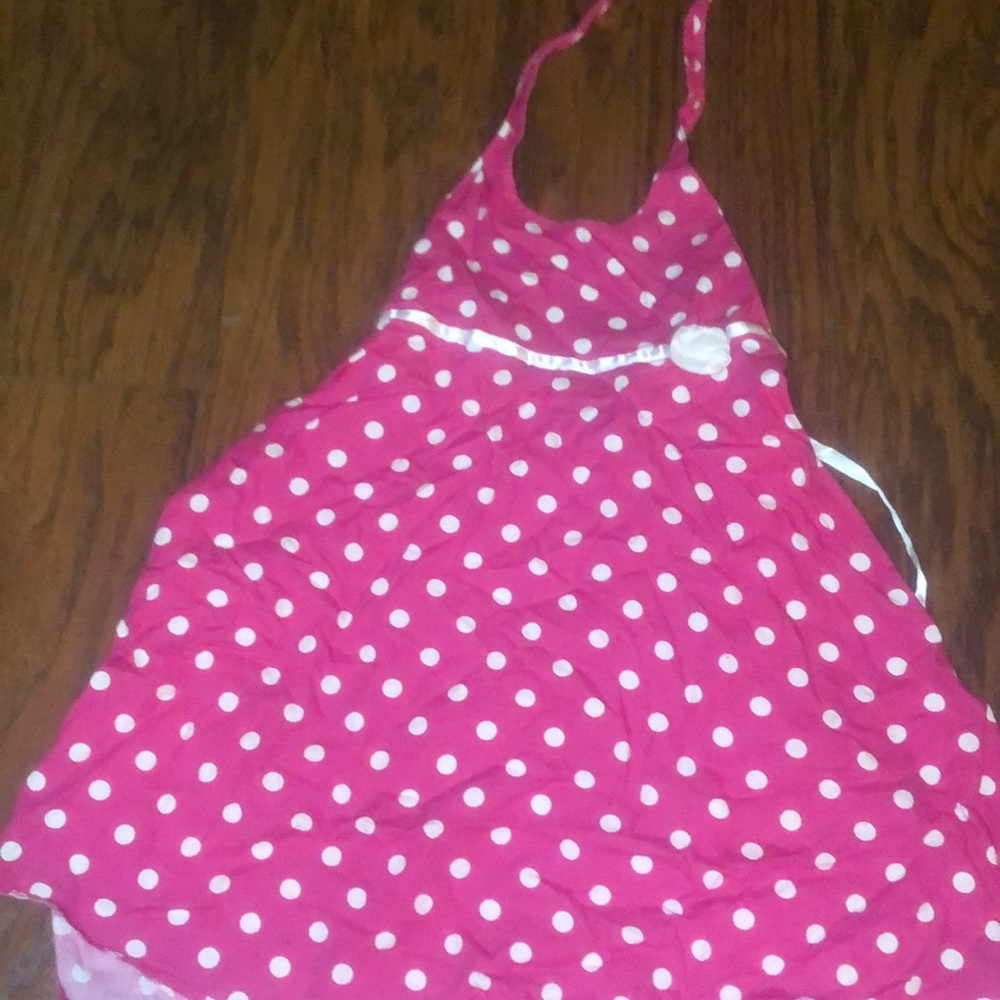 Kids Pink and white polka doted dress